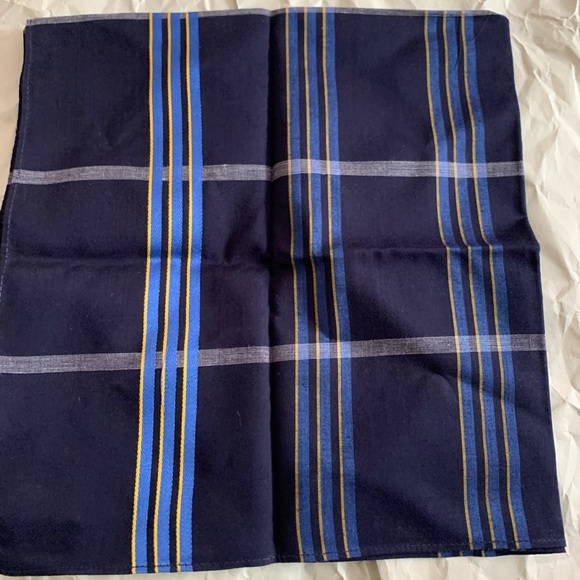 YSL Navy Blue Striped Scarf - Picture 3 of 9